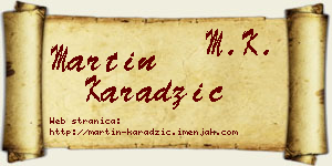 Martin Karadžić vizit kartica